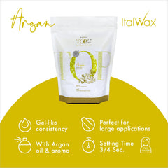 Italwax jelly wax on skin surface demonstrates strong adhesion across hair types for clean removal.
