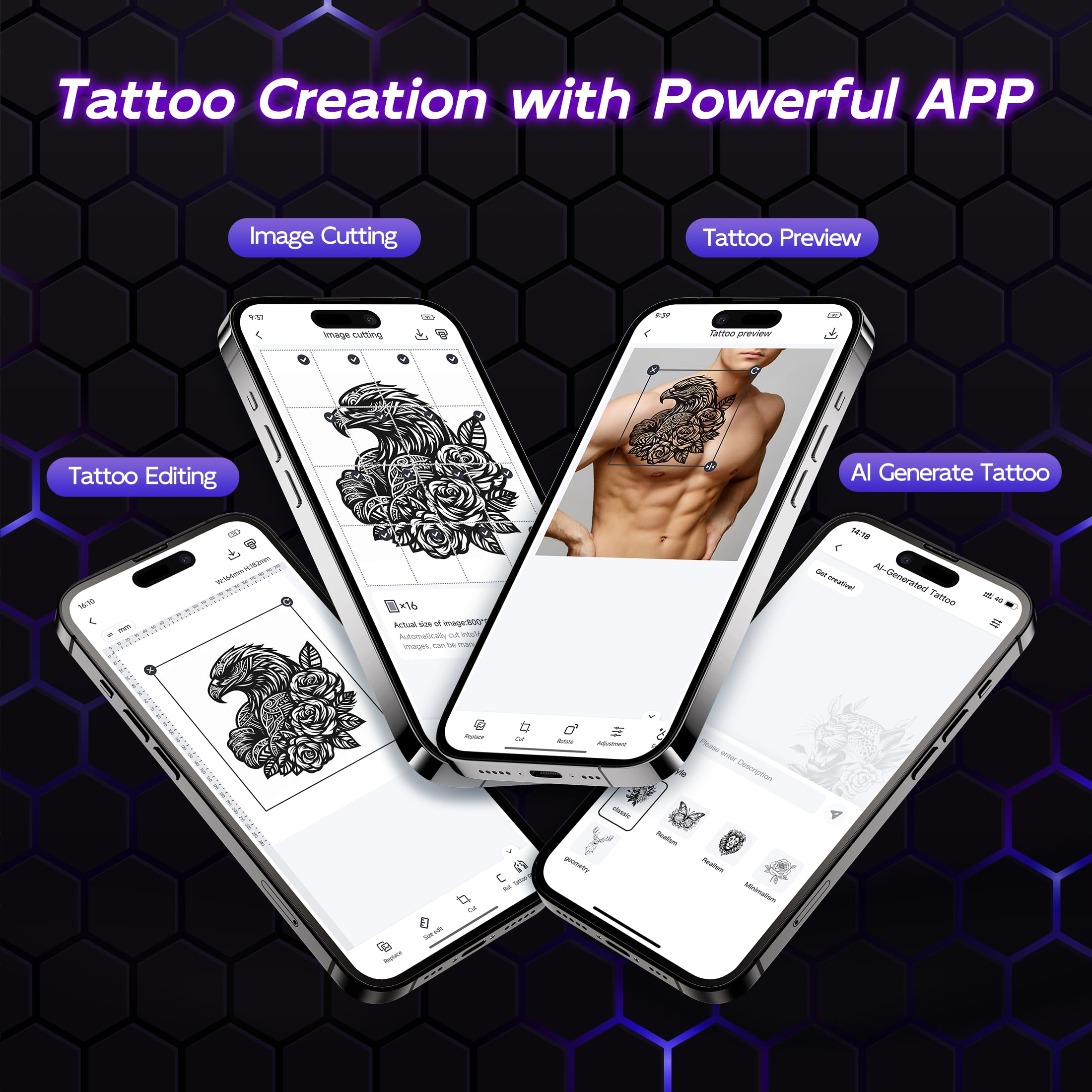 Itari Tattoo Stencil app controls simplify design edits and printing