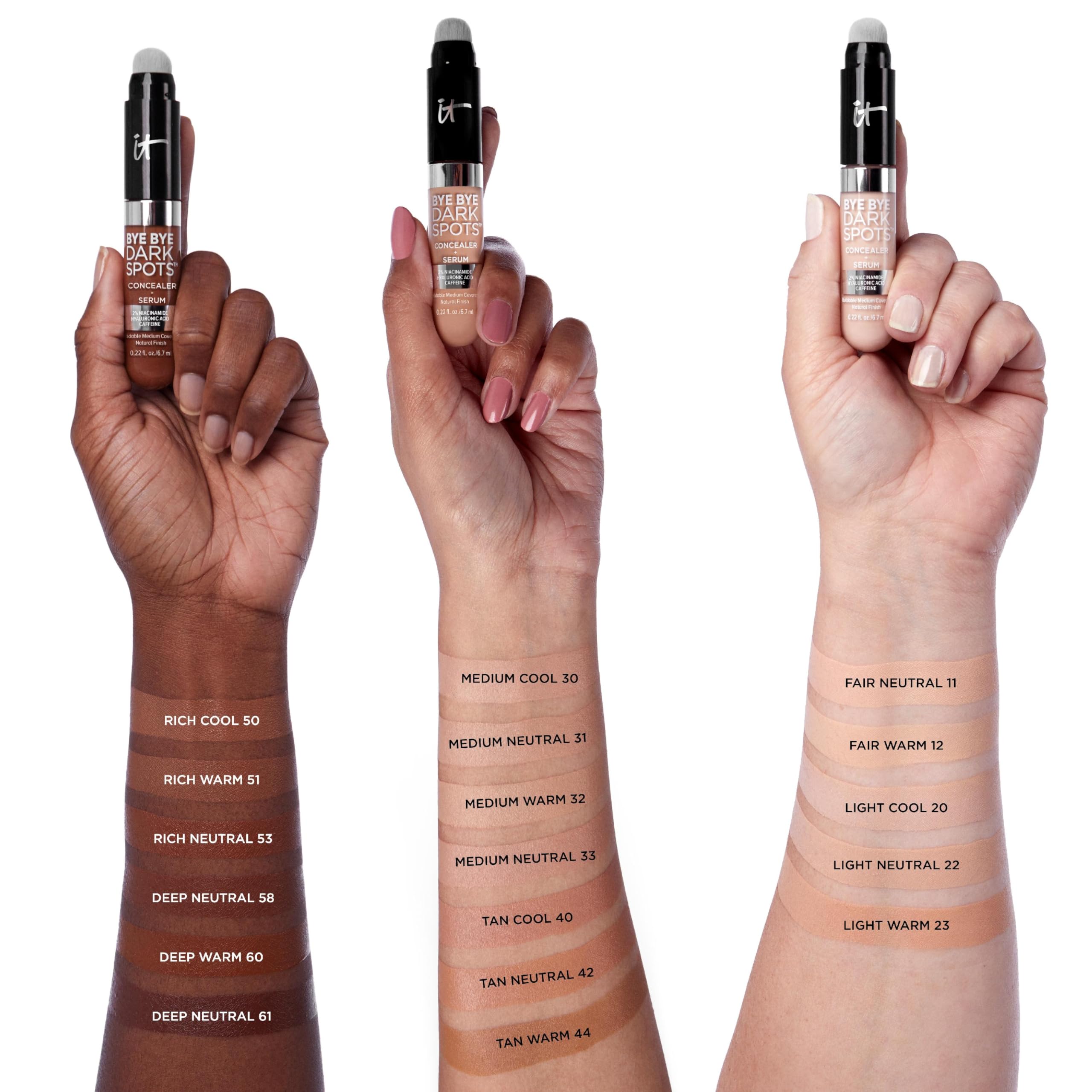 IT Cosmetics Bye Bye Dark Spots Concealer + Brightening Serum packaging front view.