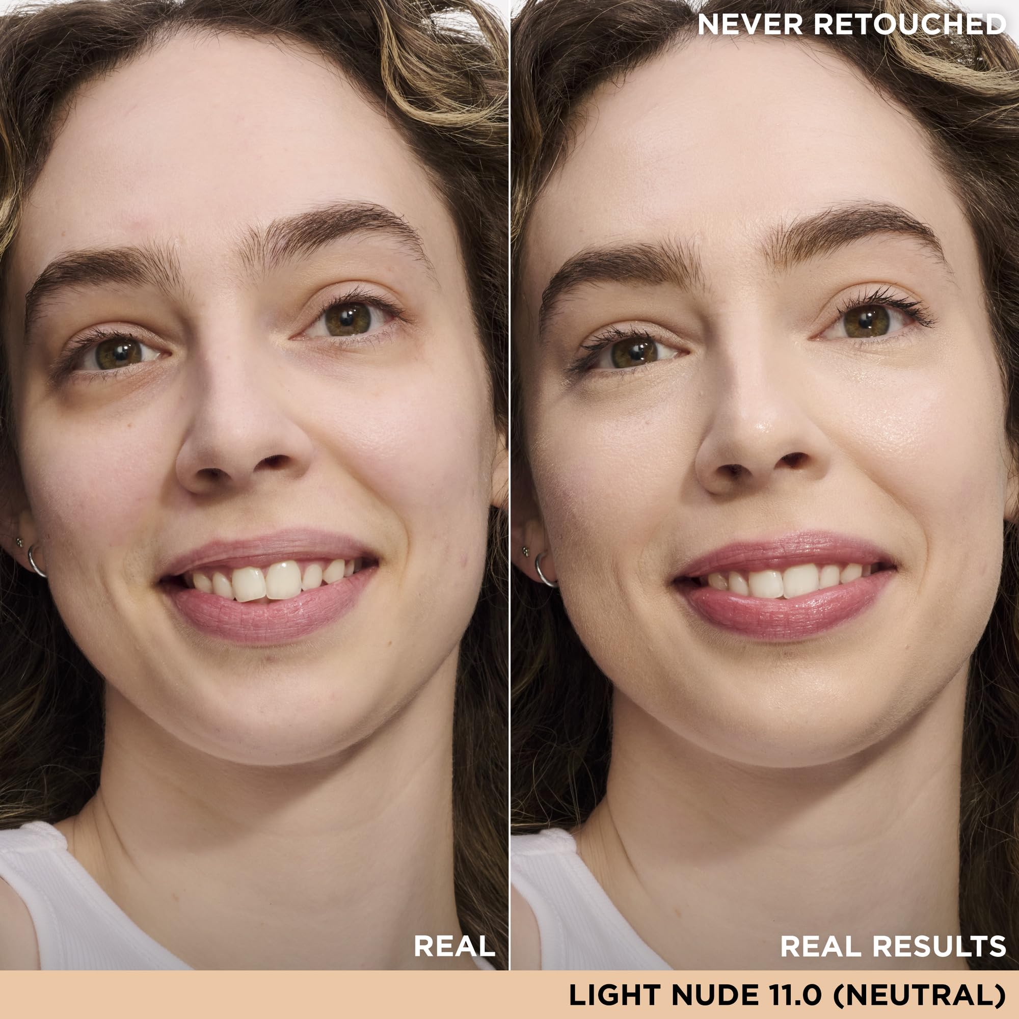 IT Cosmetics Bye Bye Under Eye Concealer Light Nude cream texture swatch demonstrates full coverage