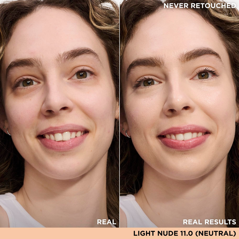 IT Cosmetics Bye Bye Under Eye Concealer Light Nude cream texture swatch demonstrates full coverage