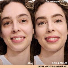 IT Cosmetics Bye Bye Under Eye Concealer Light Nude cream texture swatch demonstrates full coverage