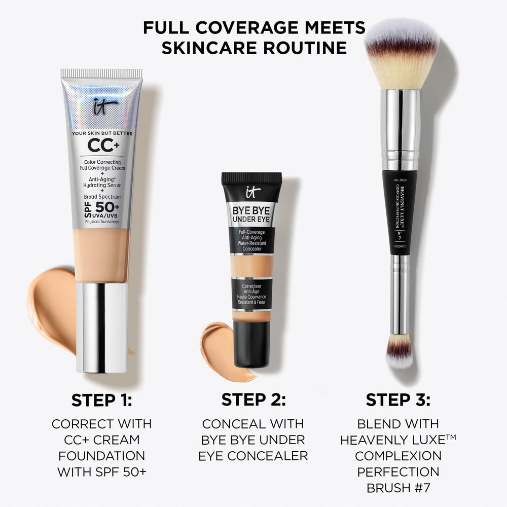 IT Cosmetics 24-hour formula supports all-day concealment without creasing.