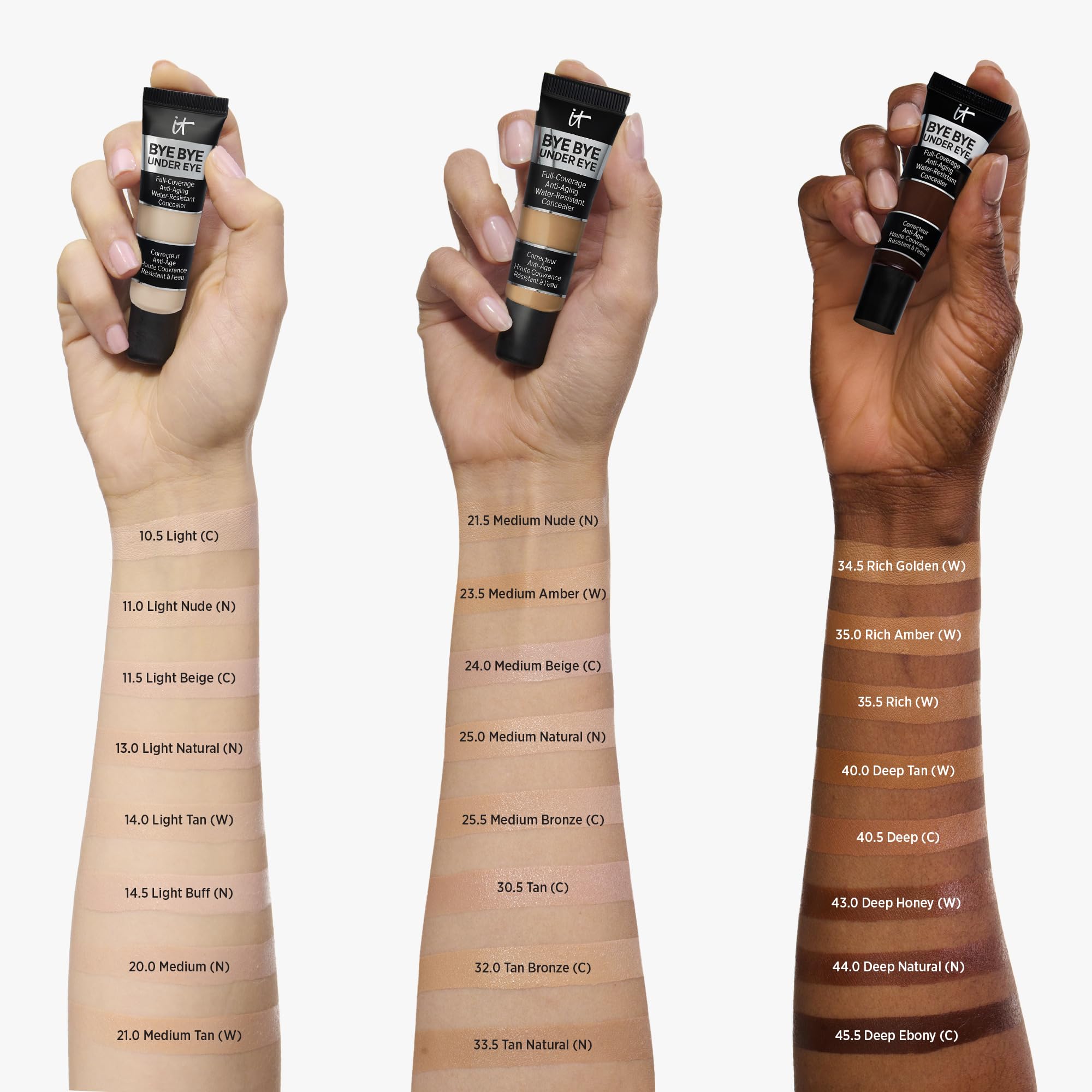 IT Cosmetics Bye Bye Under Eye Concealer Travel brush assists precise blending for flawless finish.
