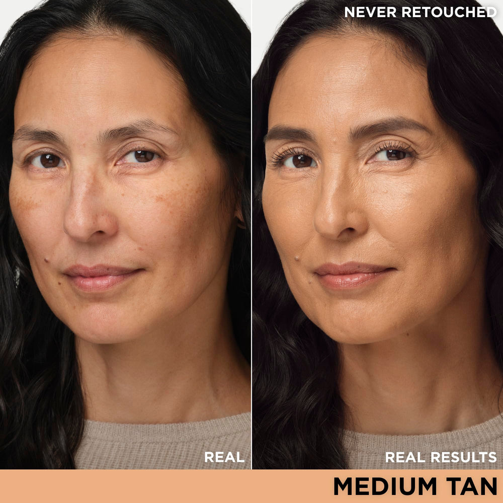 IT Cosmetics CC+ Nude Glow swirled-on-skin swatch reveals smooth, radiant tone.