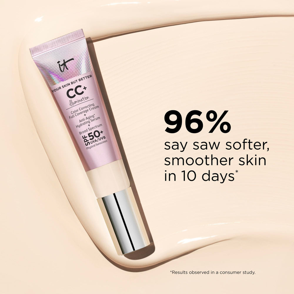 IT Cosmetics CC+ Cream Illumination packaging—compact bottle for on-the-go