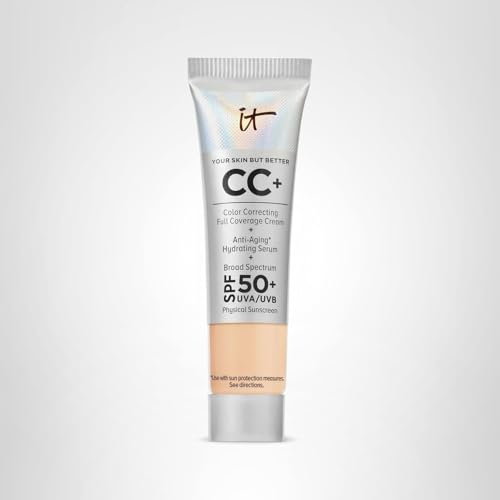 IT Cosmetics CC+ Travel packaging case conveys portability and travel readiness.