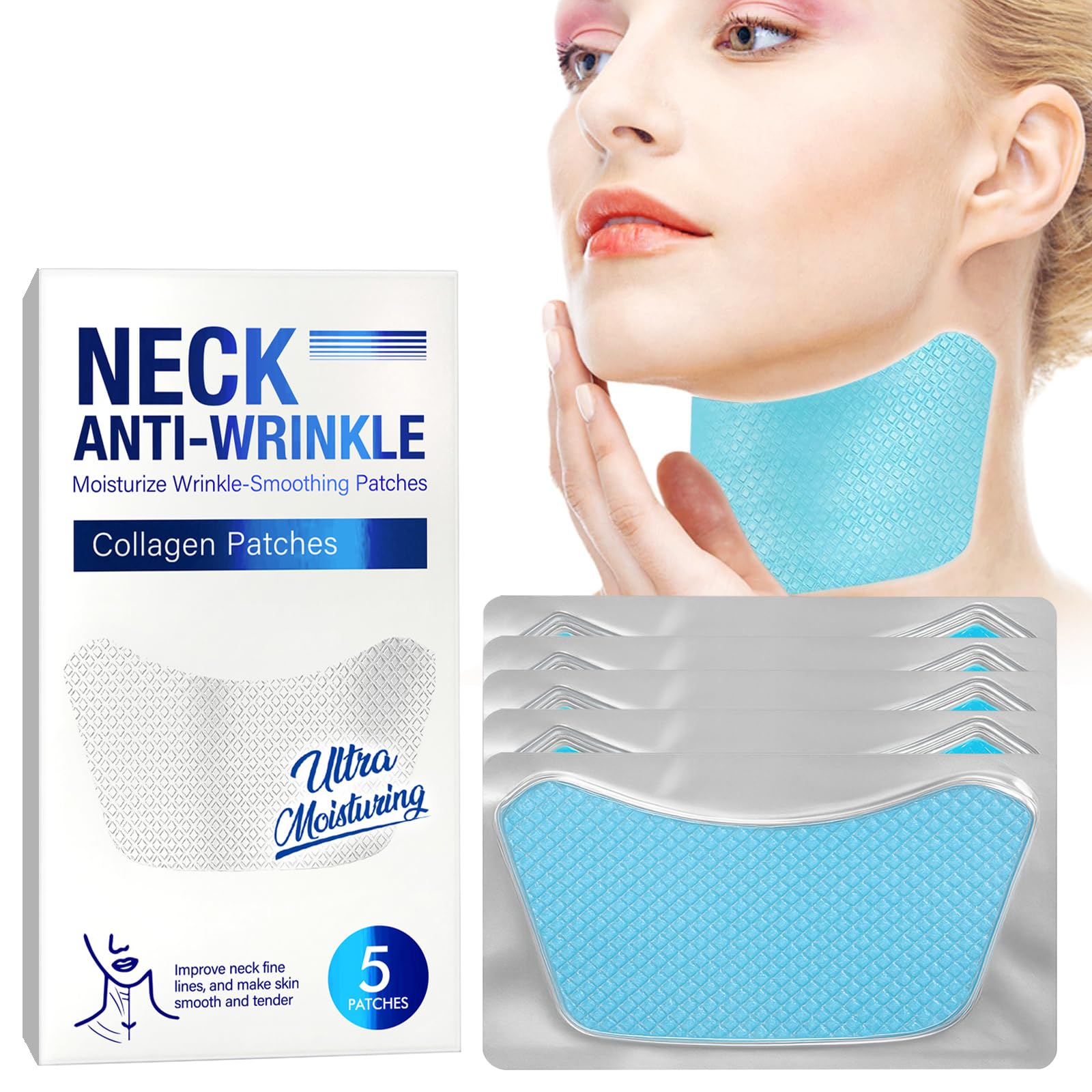 ITECFREELY neck wrinkle patches pack shown for convenient at-home smoothing of neck lines.