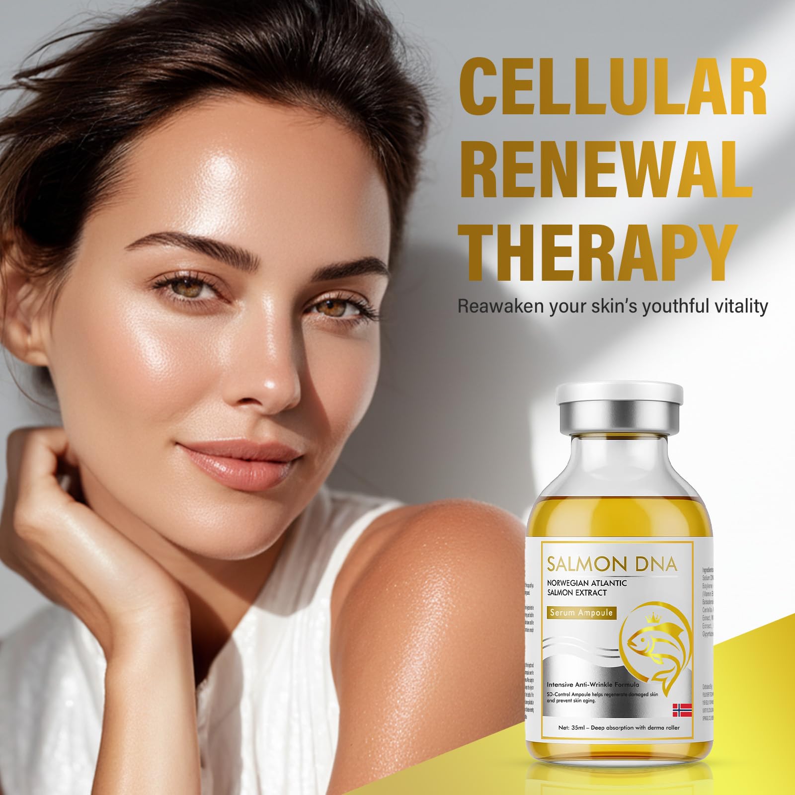 ITECFREELY Salmon DNA Serum texture close-up suggests rich hydration and nourishment.