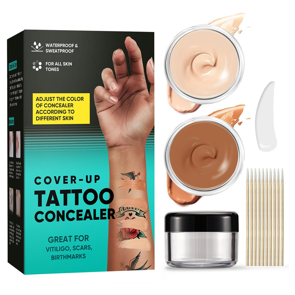 ITECFREELY Tattoo Cover Up Makeup two colors bottle for natural shade matching