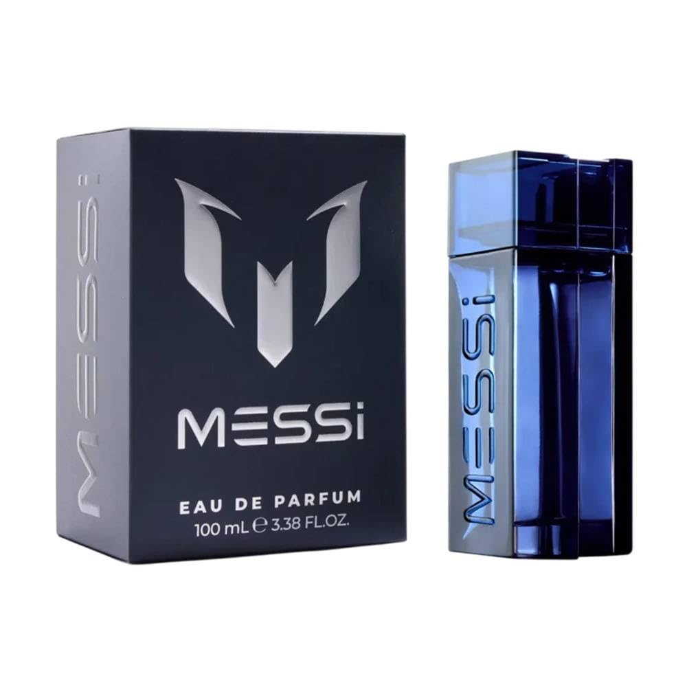 Messi 3.4 Edp M bottle front view for a versatile, masculine woody-aromatic scent.
