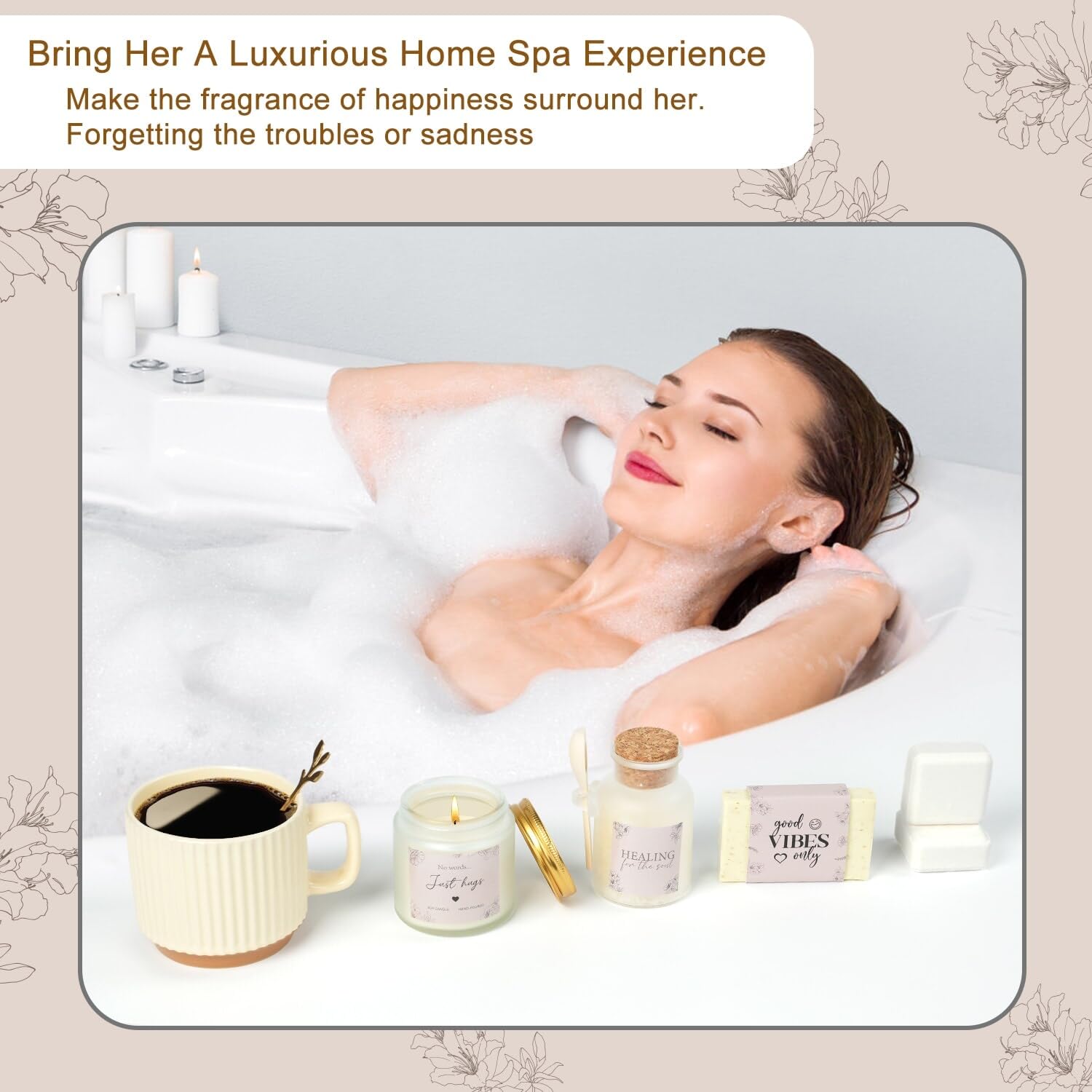 Ithmahco Thinking of You Gift Basket bath set delivers soothing, luxurious baths