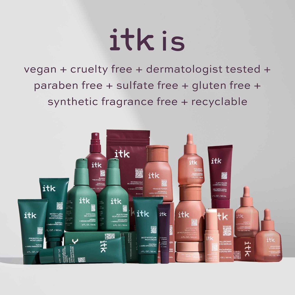 ITK Hydrating Milky Toner vegan ingredients icons highlight clean beauty