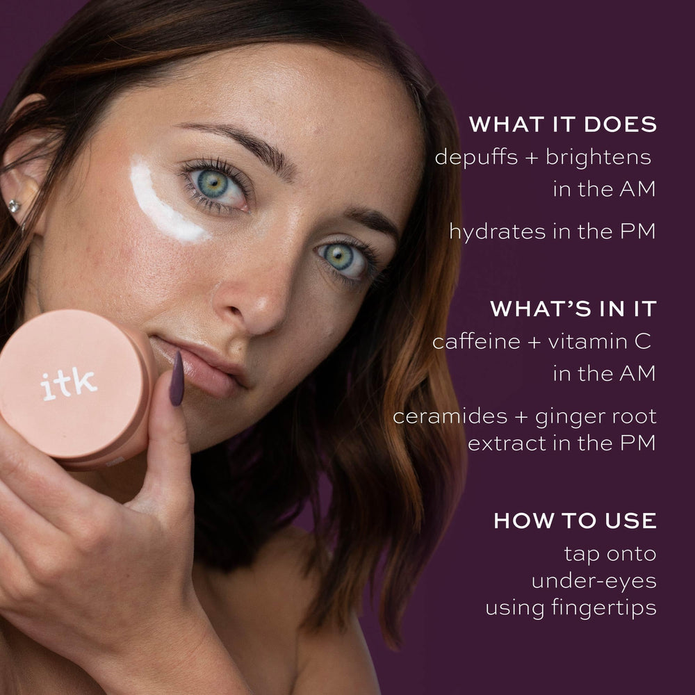 ITK Skincare Vitamin C day cream close-up highlights lightweight texture and brightness