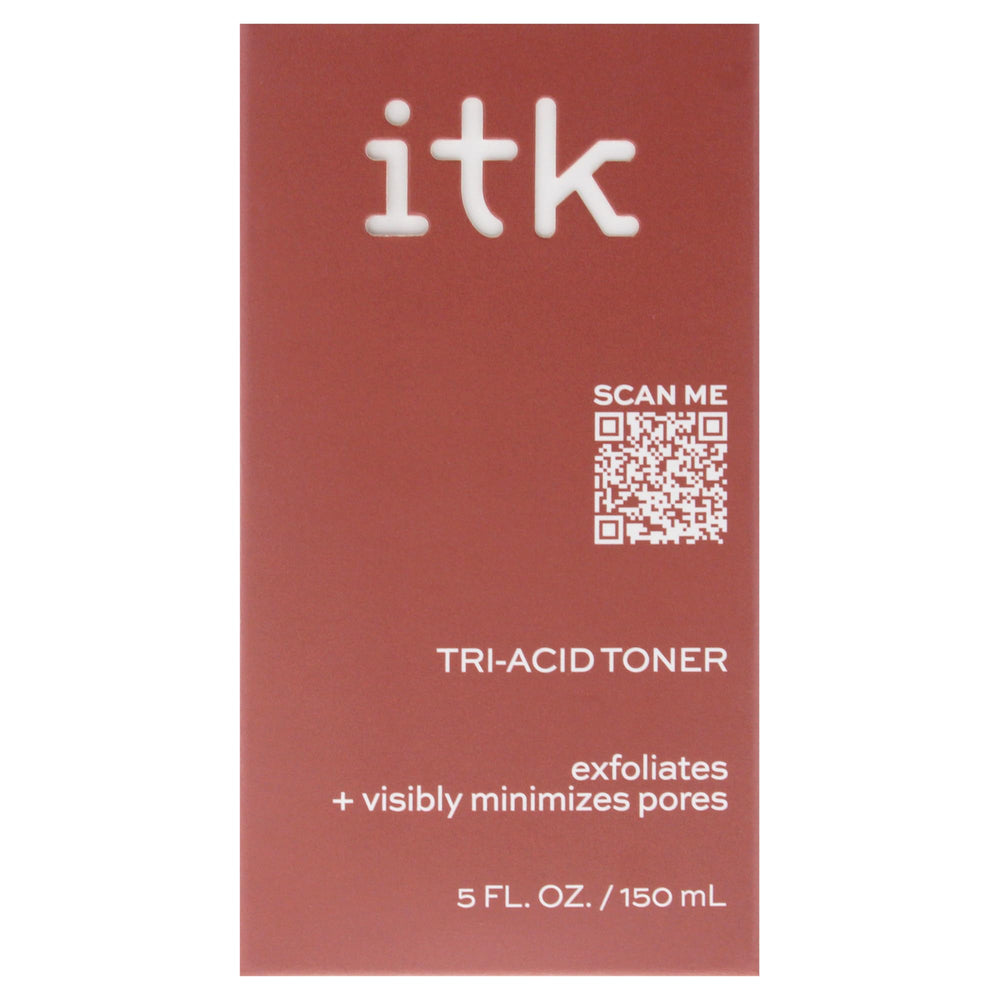 ITK Tri-Acid Toner ingredients graphic featuring AHA, BHA, PHA, Niacinamide