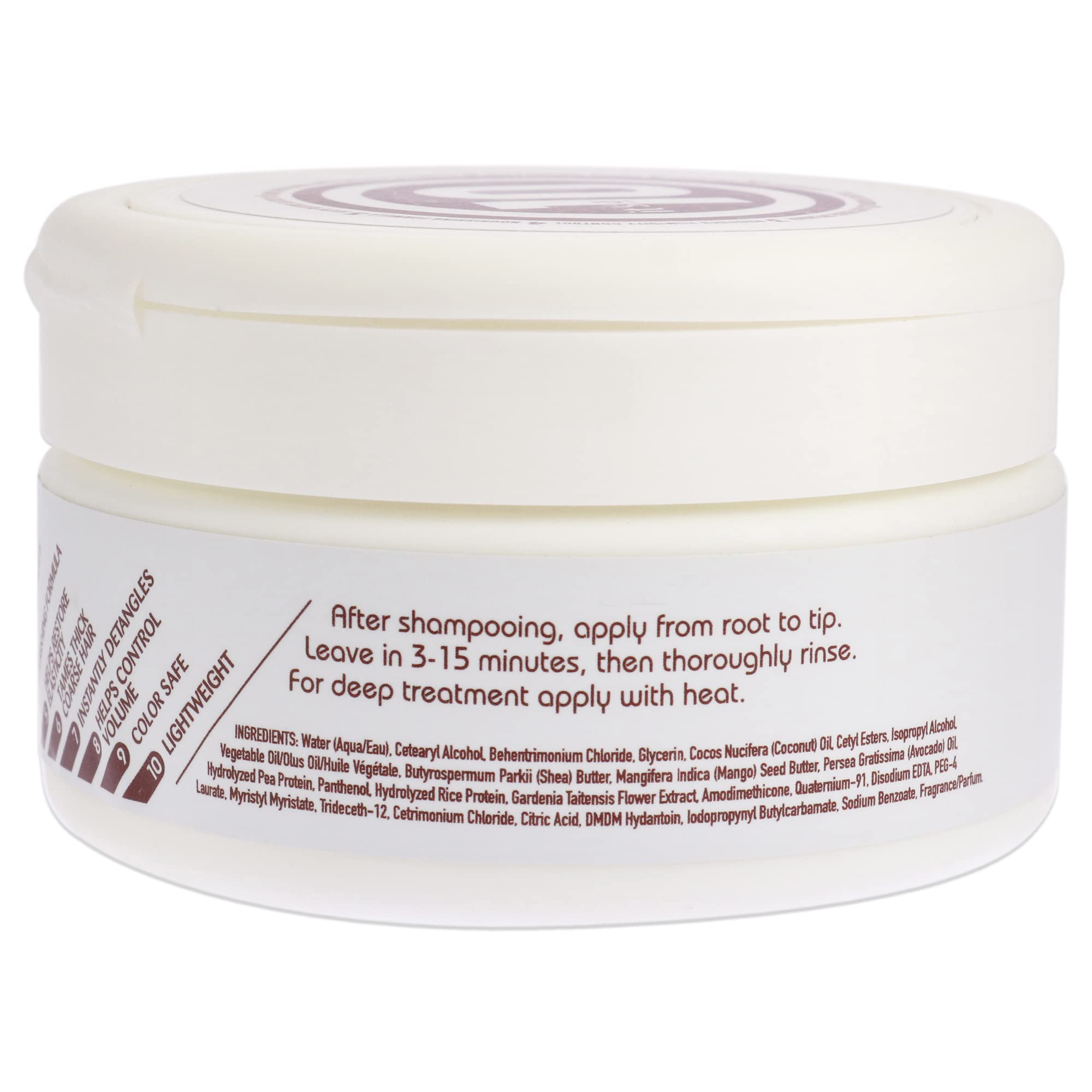 It's a 10 Coily Miracle Mask texture closeup shows creamy formula for detangling.