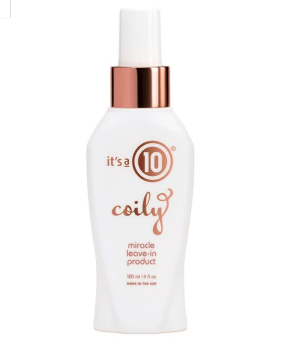 It's A 10 Haircare Coily Miracle Leave-In closeup showing glossy, soft strands.