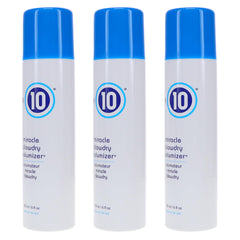 Its a 10 Haircare Miracle Blowdry Volumizer mist-dispense close-up for quick styling.