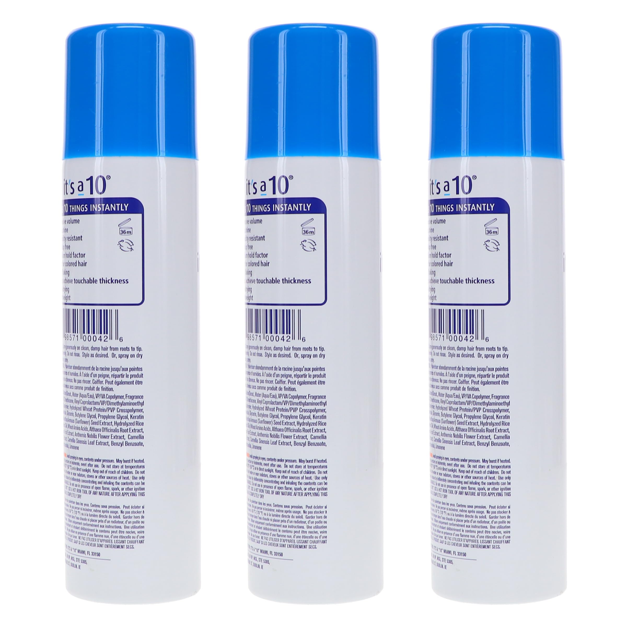 Its a 10 Haircare Miracle Blowdry Volumizer packaging display shows multi-pack value.