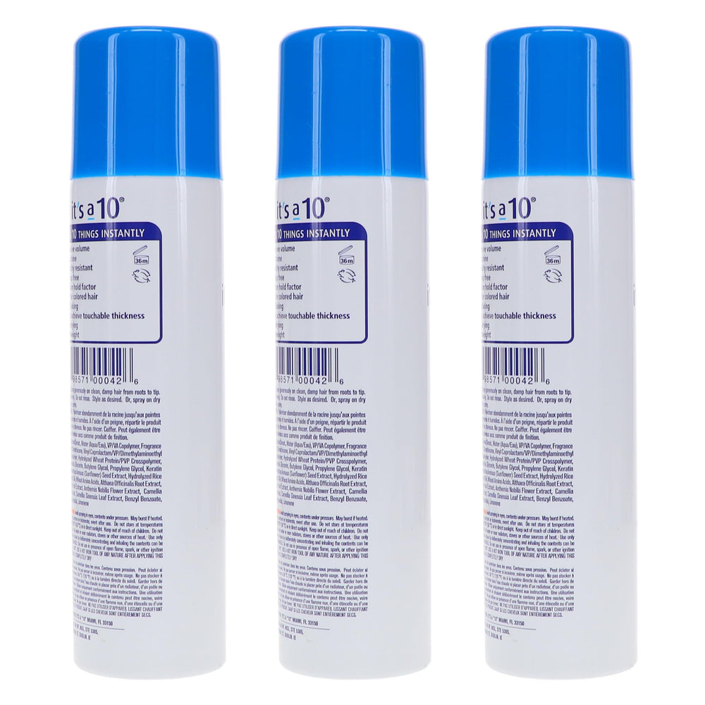 Its a 10 Haircare Miracle Blowdry Volumizer packaging display shows multi-pack value.