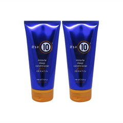It's a 10 Haircare Miracle Deep Conditioner Plus Keratin bottle for detangled, shiny hair
