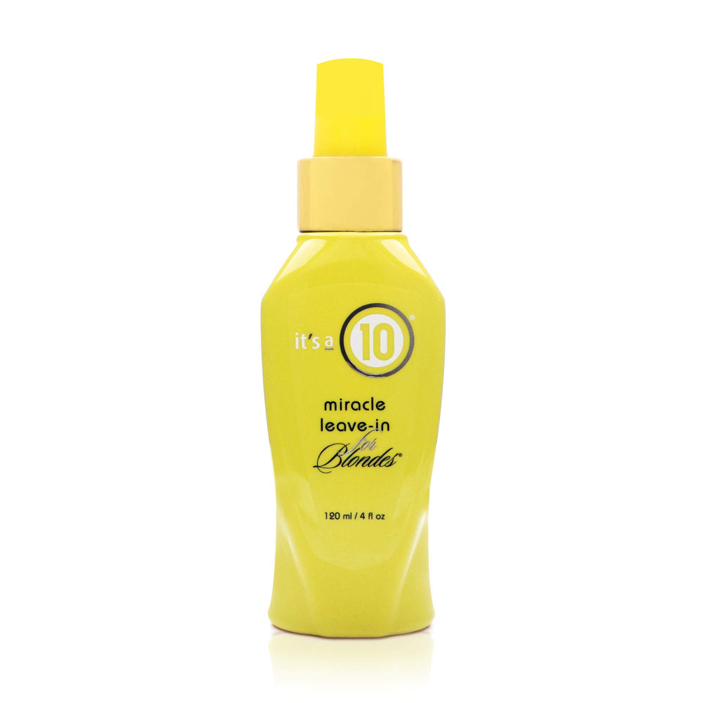 It's a 10 Haircare Miracle Leave-In blondes bottle for detangling and shine.