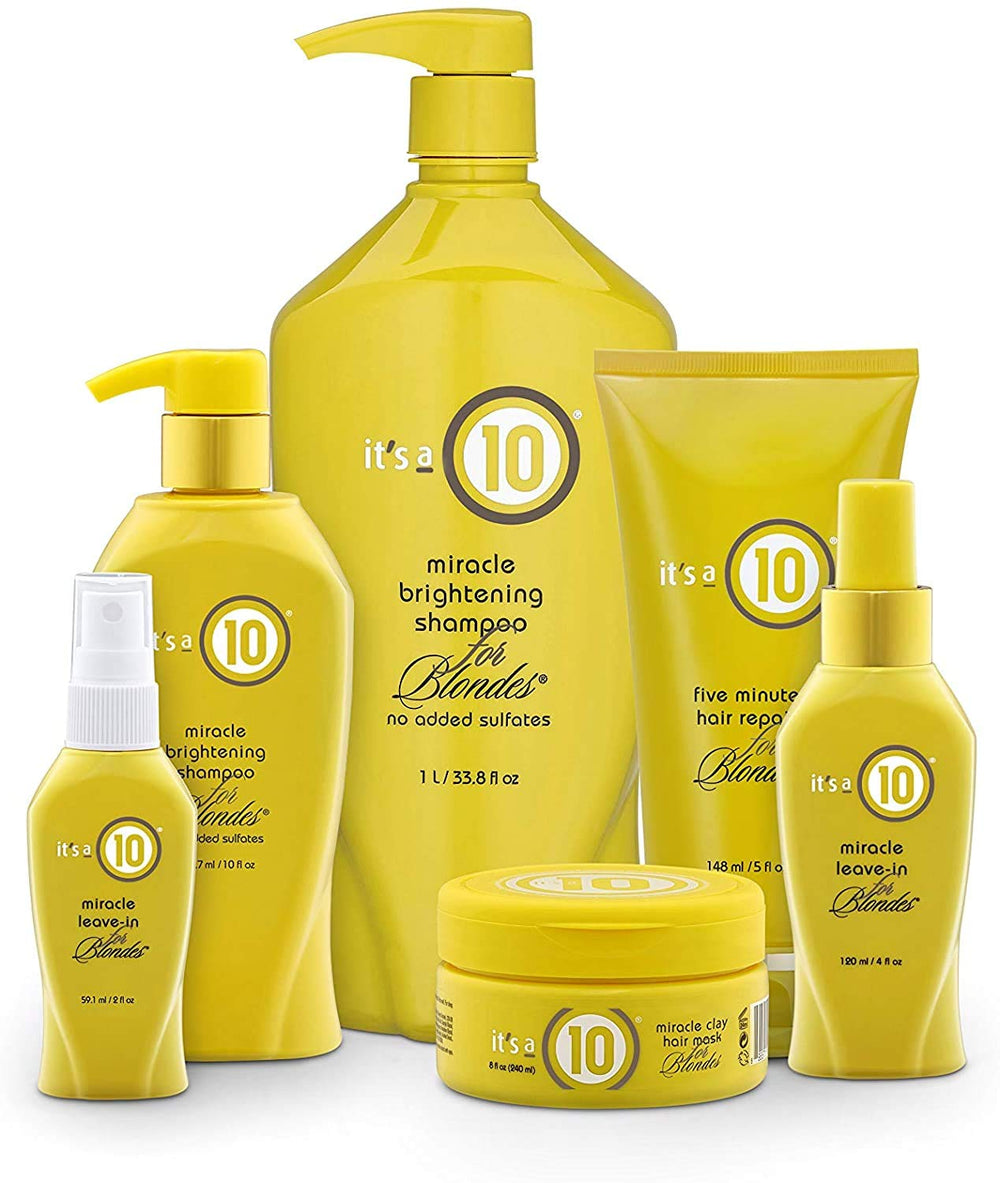 It's a 10 Haircare Miracle Leave-In blondes sheen-finish for smoother, manageable hair.