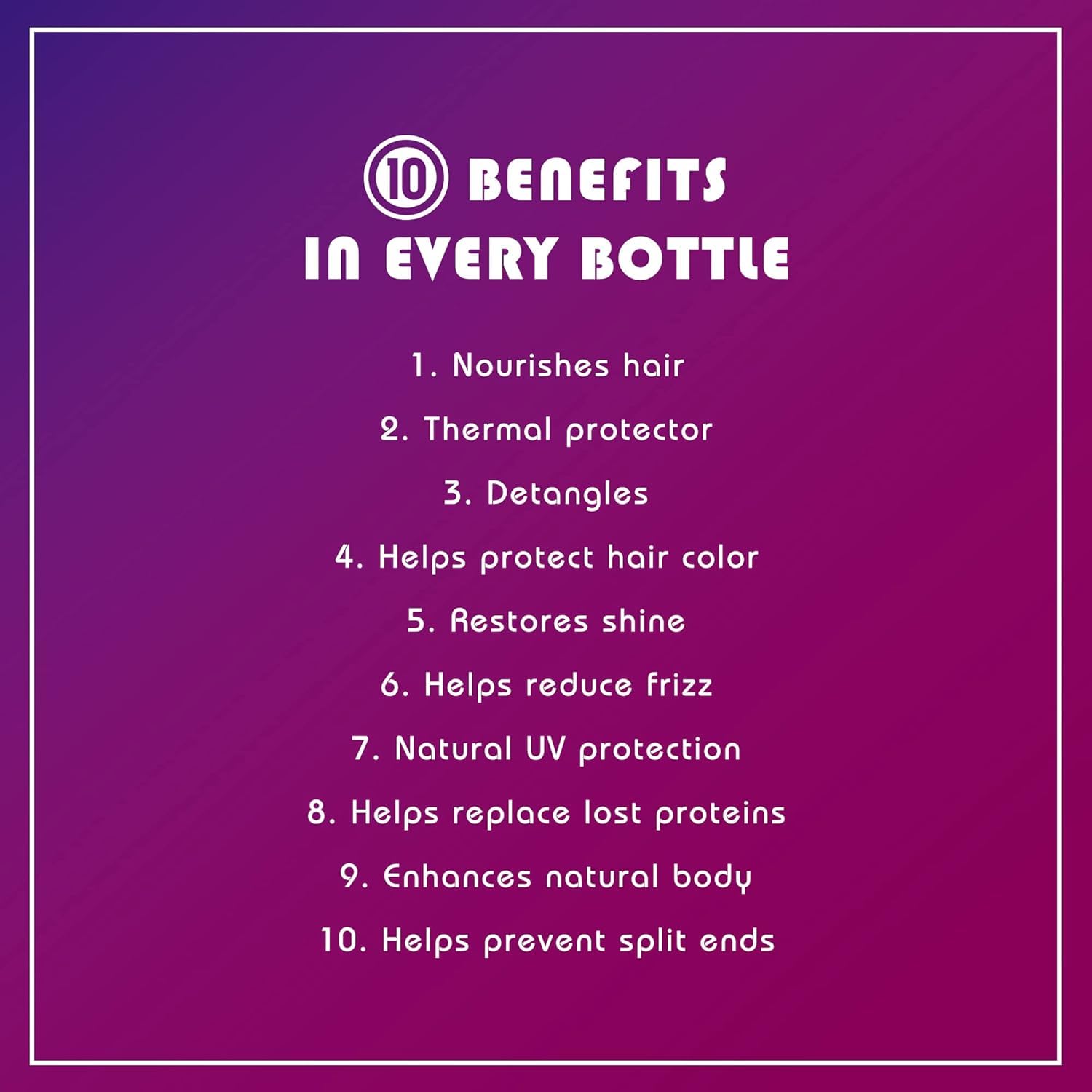 It's a 10 Haircare Miracle Leave-In after use for shiny, soft hair.