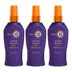 It's a 10 Haircare Miracle Leave-In Conditioner Spray bottle detangles with keratin smoothing shine
