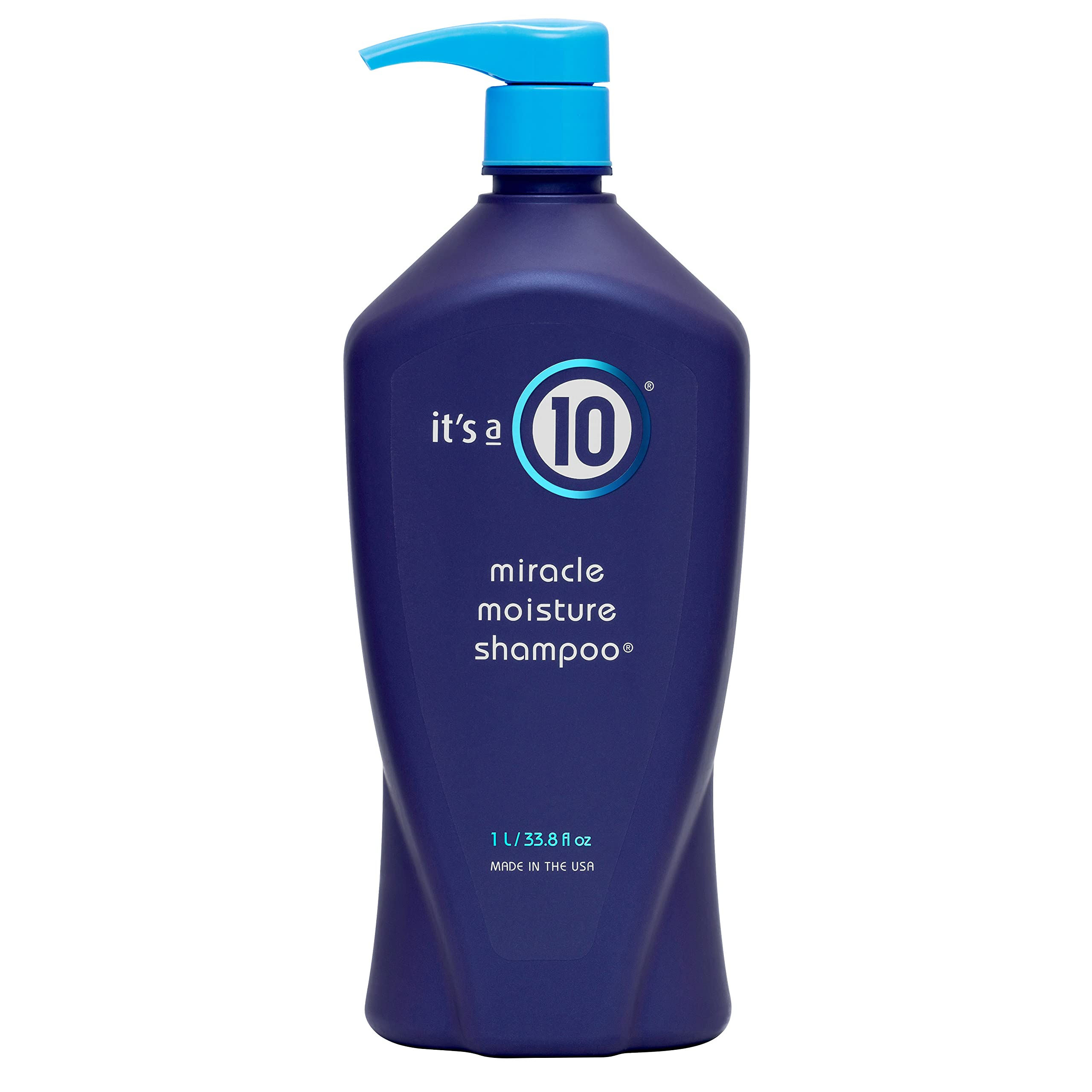 It's a 10 Haircare Miracle Moisture Shampoo bottle packaging highlights sulfate-free, color-safe hydration.