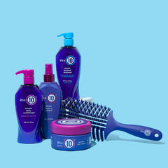 It's a 10 Haircare Miracle Moisture Shampoo creamy lather delivers light moisture and slip.