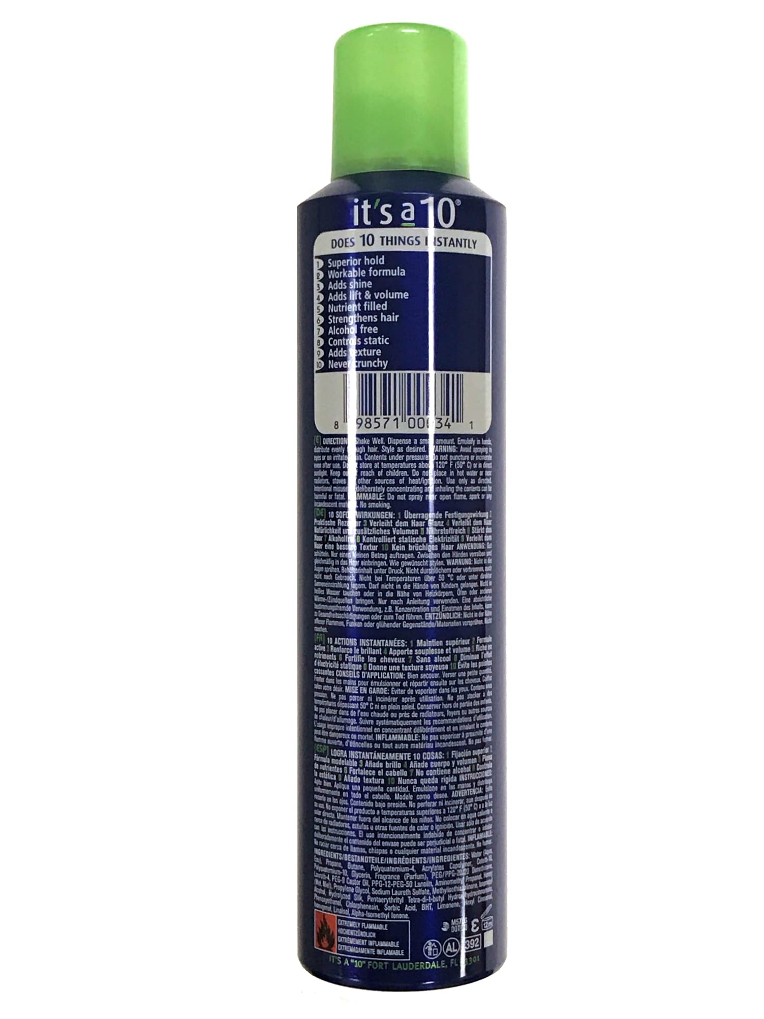 The 10 Haircare Miracle Styling Mousse foam-dispense provides even application for lift.