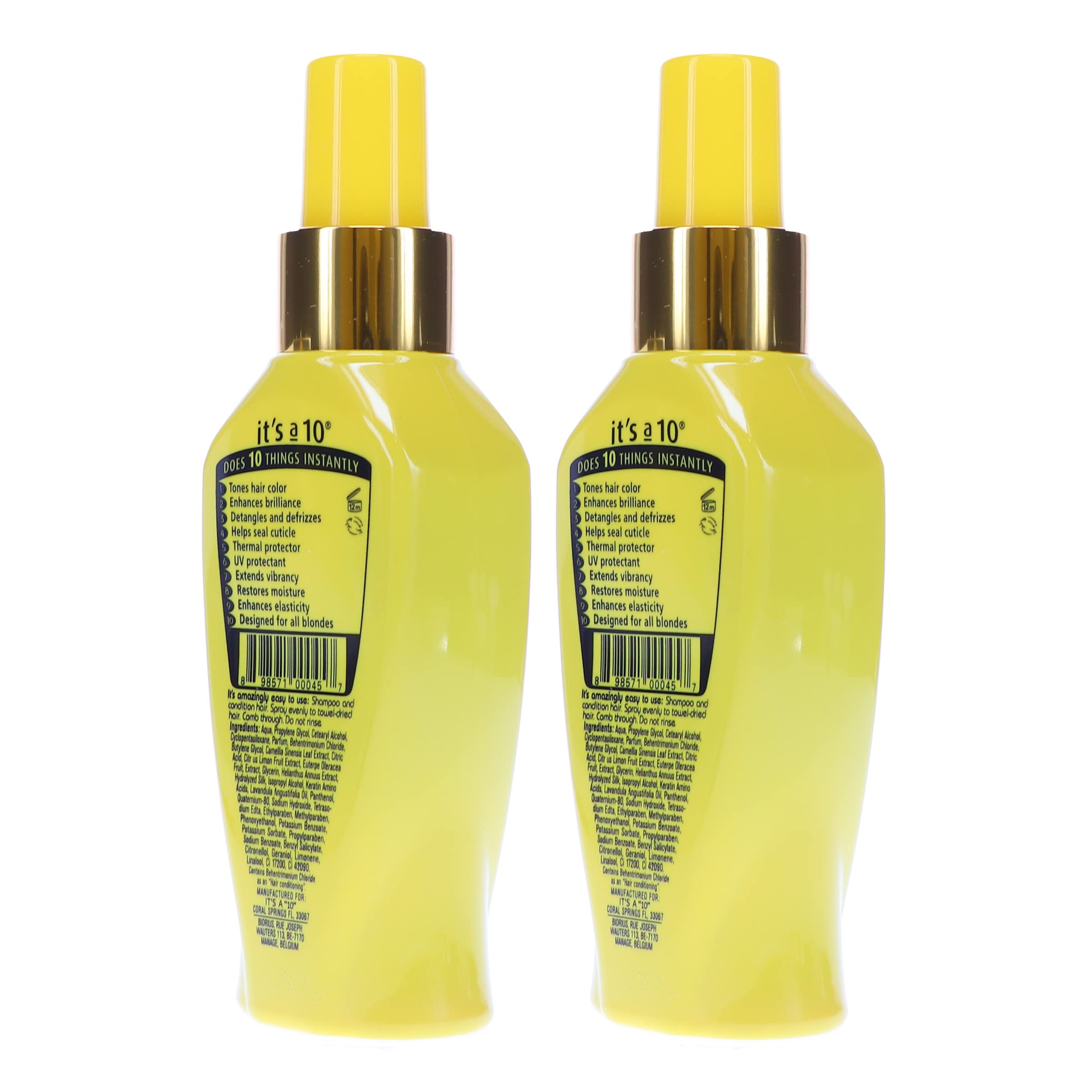 Its A 10 Miracle Blonde Leave-In duo-pack packaging highlights value.