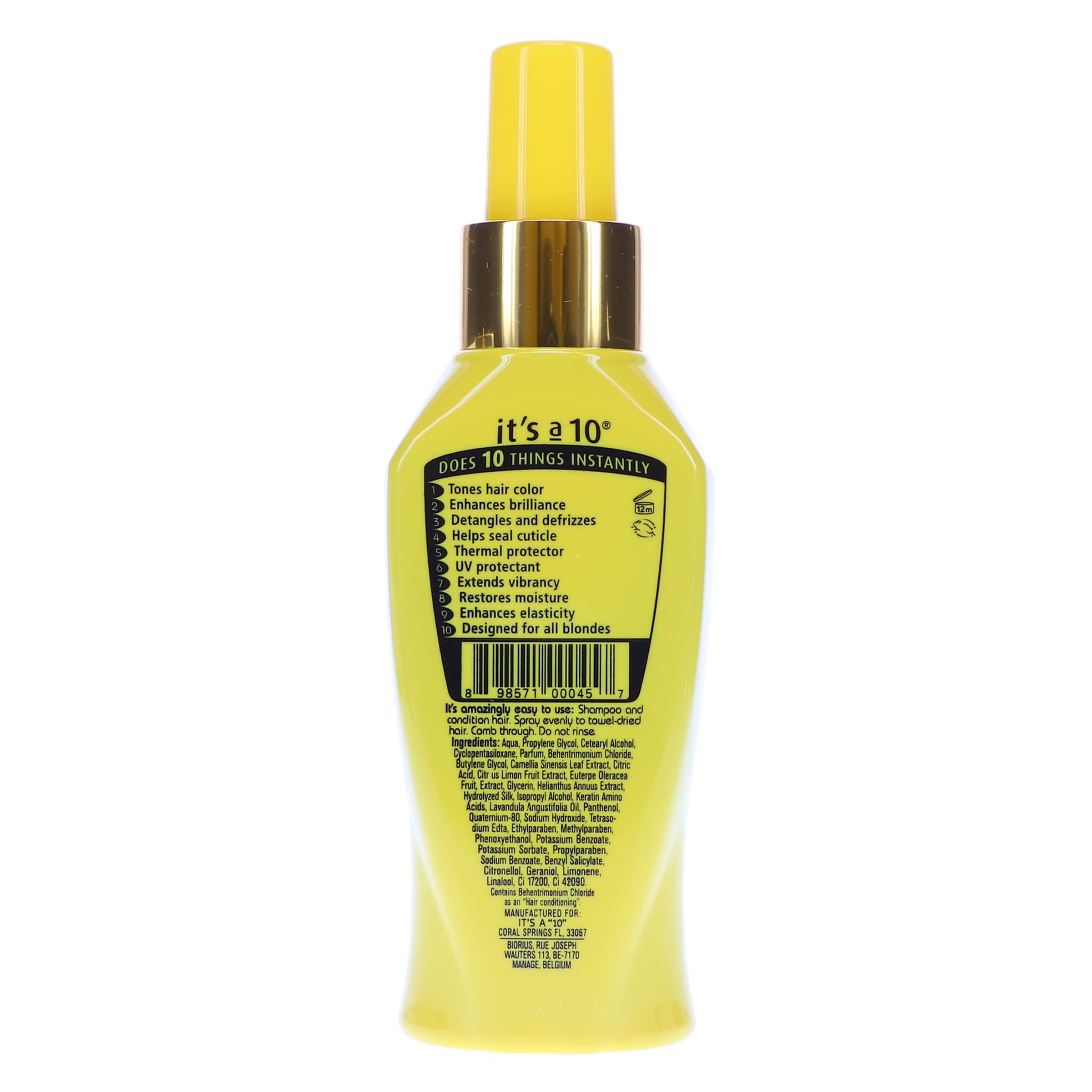 Its A 10 Miracle Blonde Leave-In ready-to-use treatment for daily care.