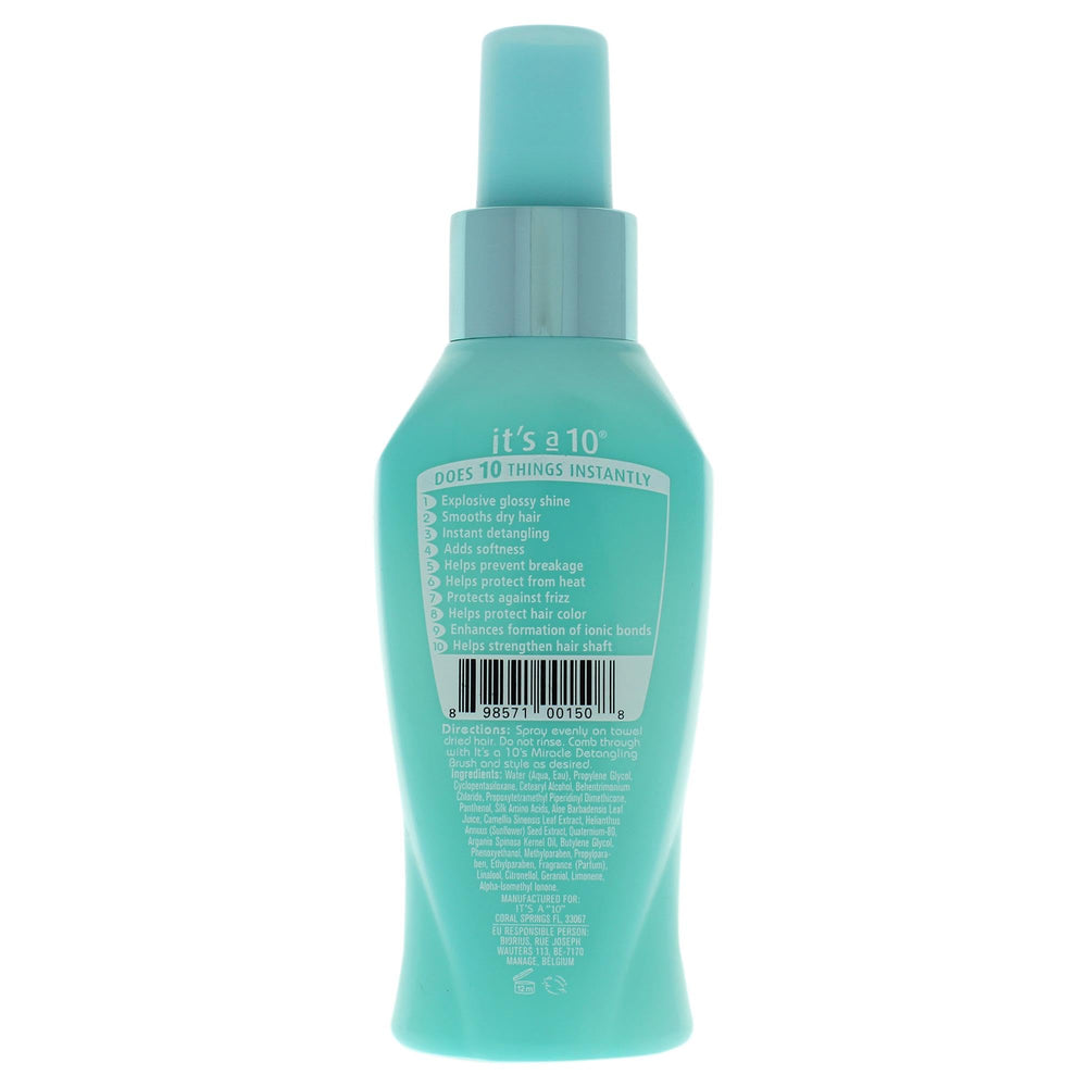 Its A 10 Miracle Blow Dry Glossing Leave-In application smooths detangling for silky manageability