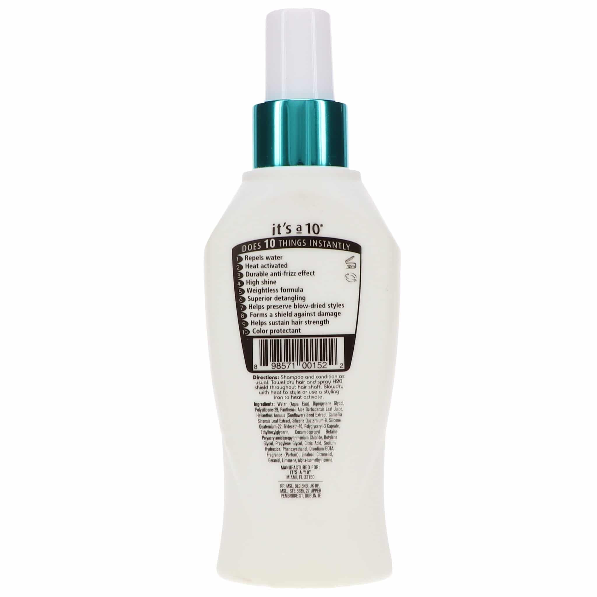 It's a 10 Miracle Blow Dry H2O Shield spray application ensures even coverage for weather protection.