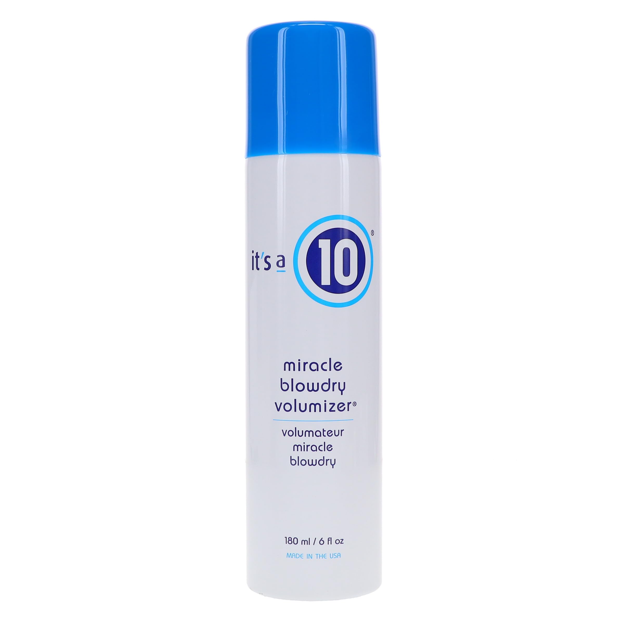 It's A 10 Miracle Blowdry Volumizer bottle shows lightweight lift and conditioning in action.