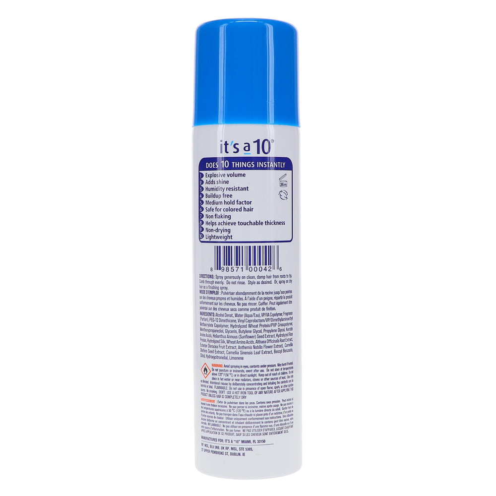 It's A 10 Miracle Blowdry Volumizer buildup-free formula leaves strands clean.