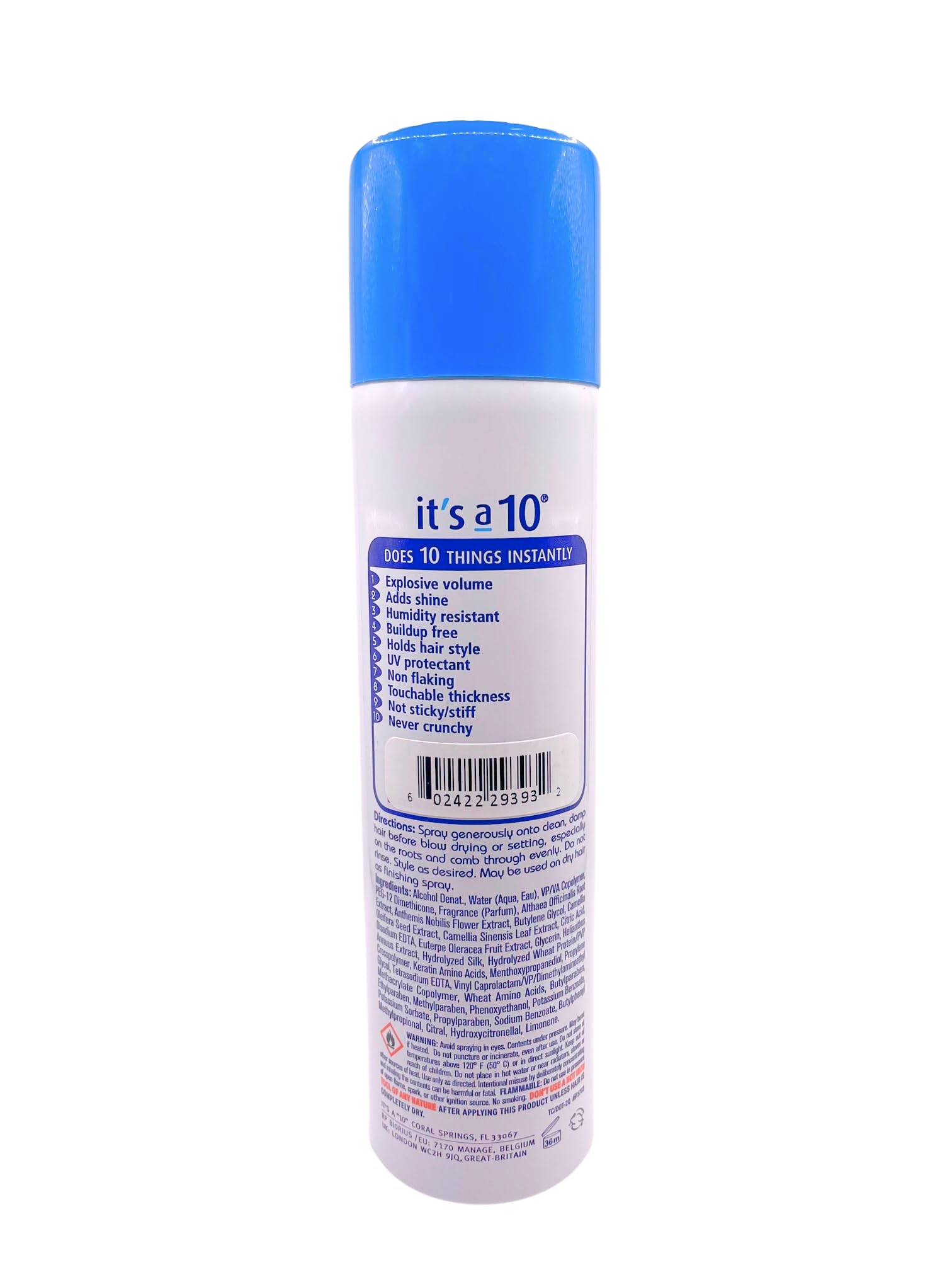 It's A 10 Miracle Blowdry Volumizer application image shows frizz control and faster styling.