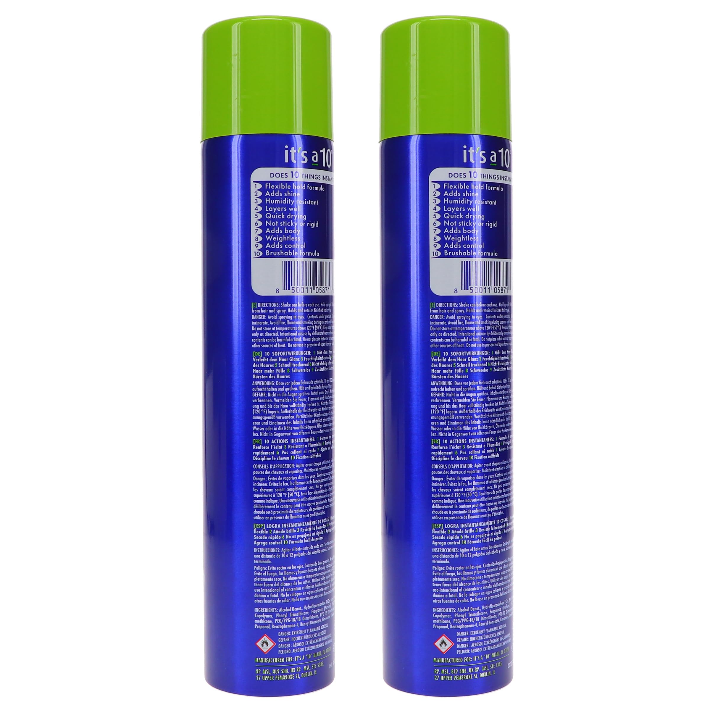 Its a 10 Miracle Finishing Spray easy-mist helps set looks without heaviness.