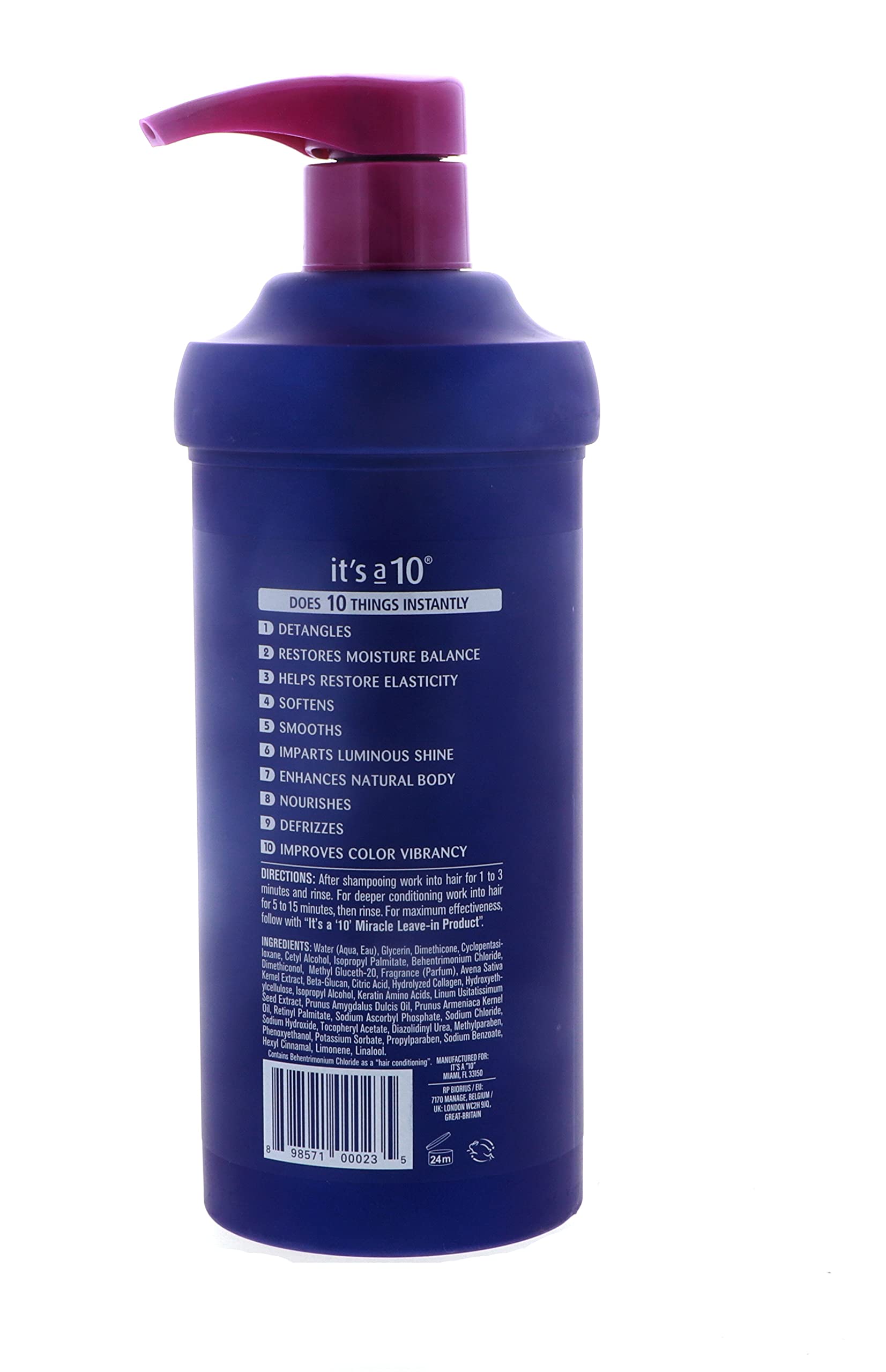 It's A 10 Miracle Hair Mask bottle-and-spread demonstrates value-packed conditioning.