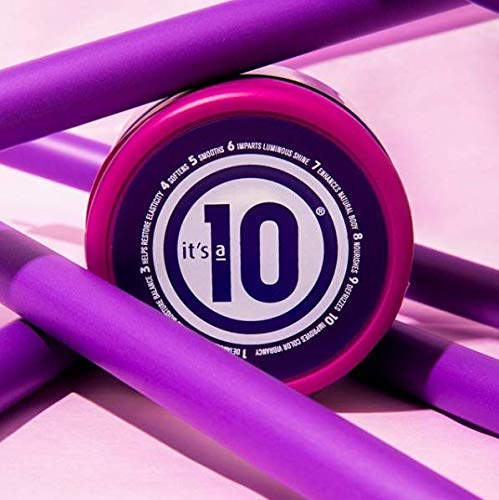 It's a 10 Miracle Hair Mask packaging on a bathroom shelf highlighting an 8 oz size.
