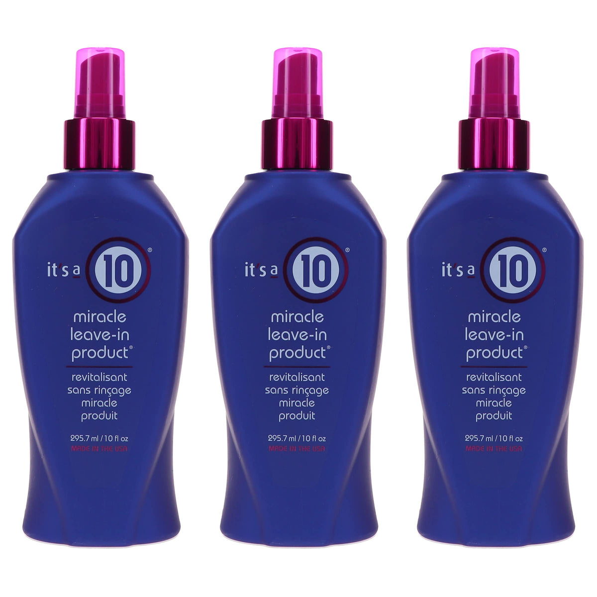 It's a 10 Miracle Leave-In bottle pour enables easy application and smoother, shinier hair