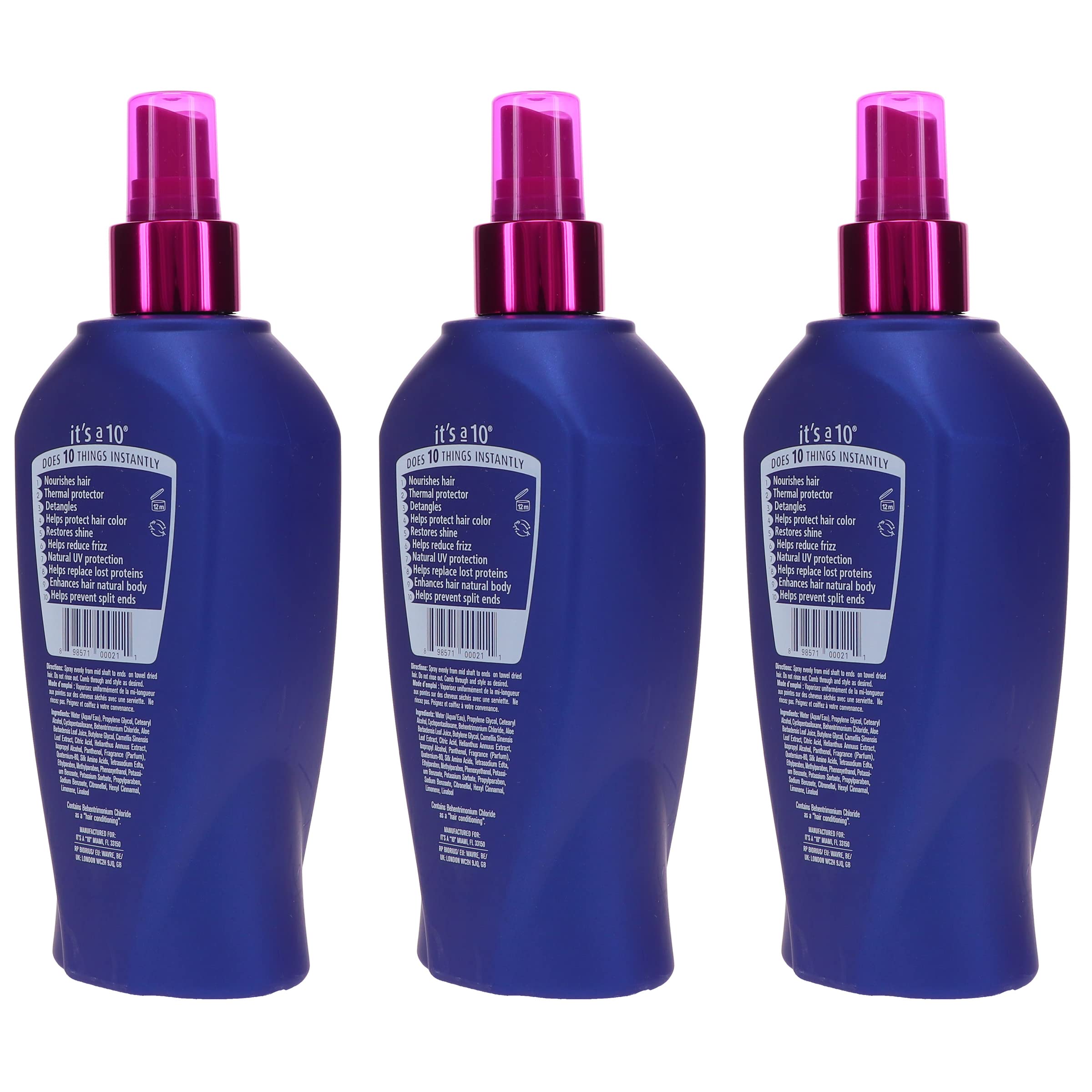 It's a 10 Miracle Leave-In applied to dry hair for smoother, more manageable styling