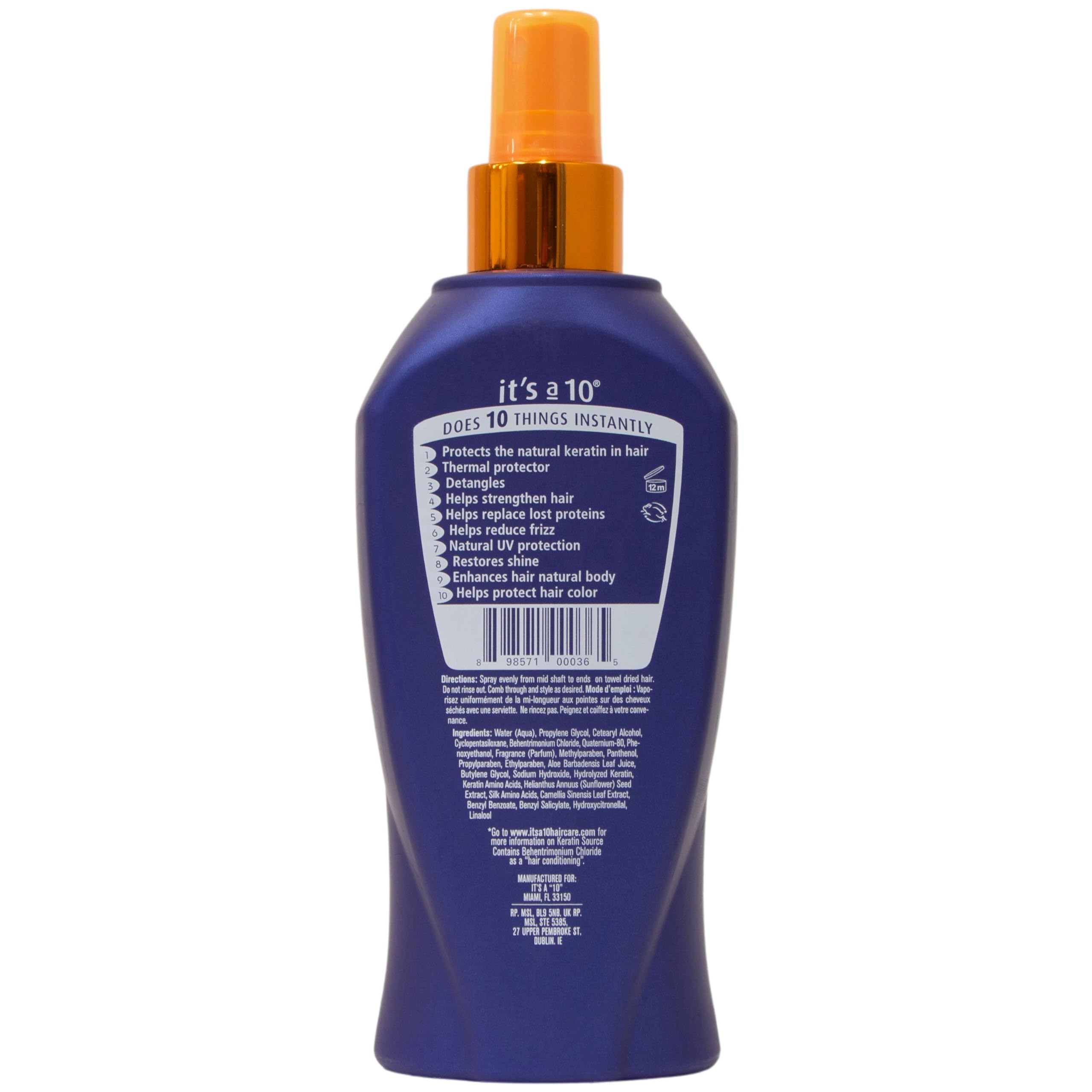 It's A 10 Miracle Leave-In Plus Keratin bottle with pump for smooth hydration