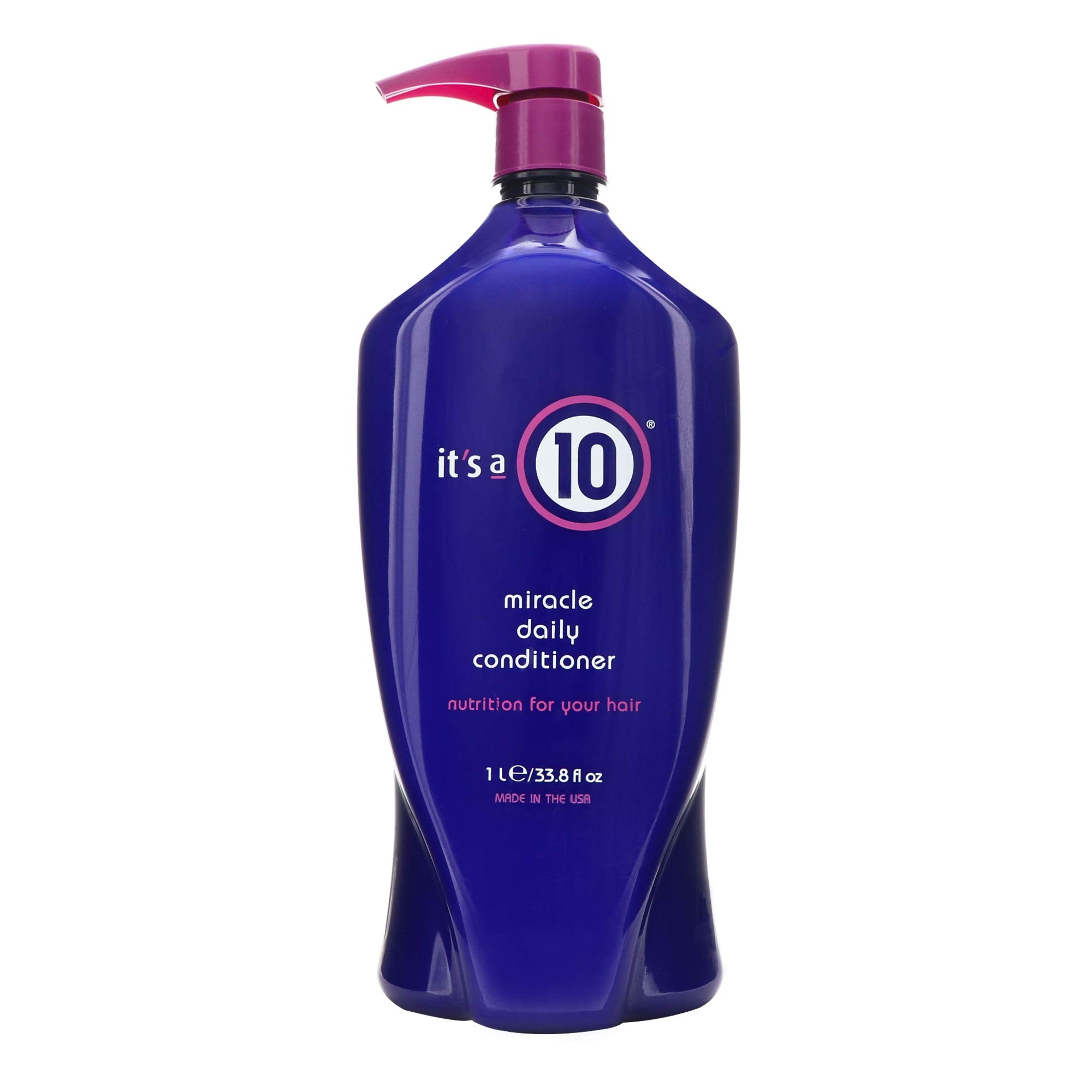 It's A 10 Miracle Moisture Conditioner bottle closeup showing deep hydration