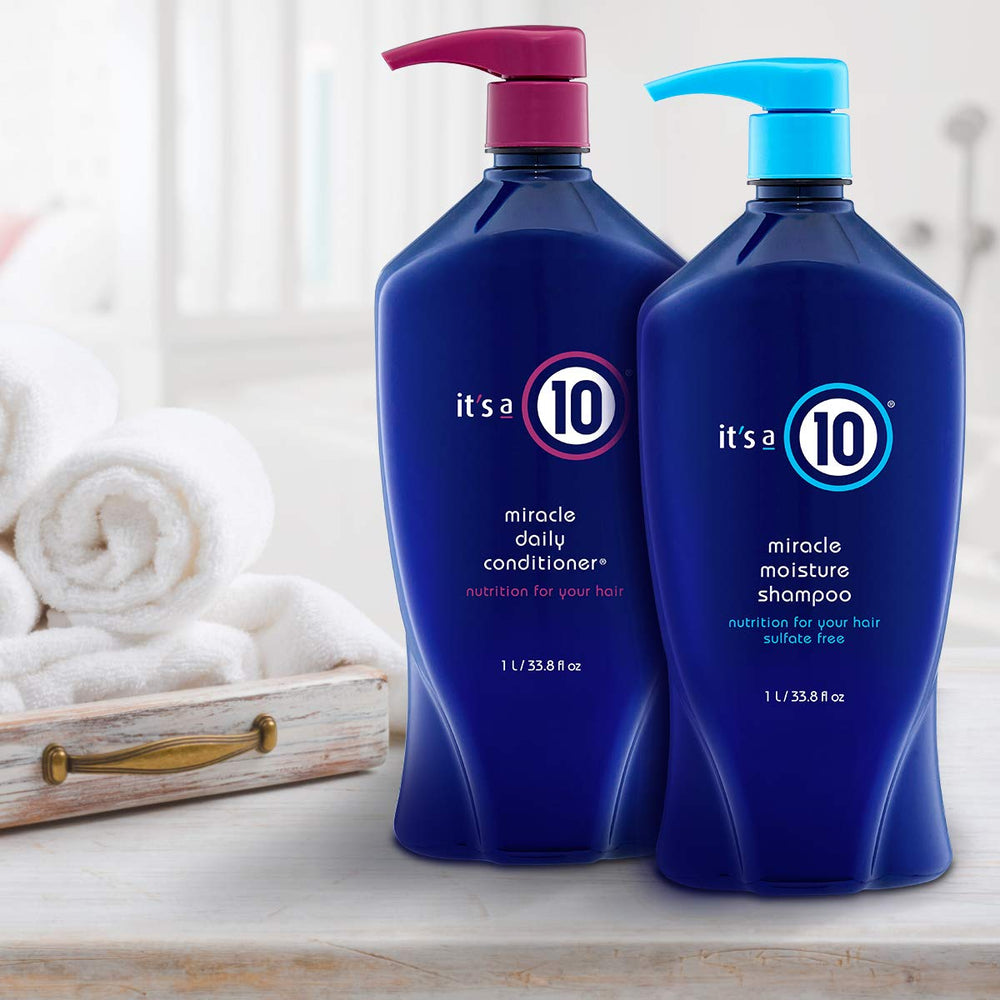 It's A 10 Miracle Moisture Duo packaging detail highlighting color-safe hydration