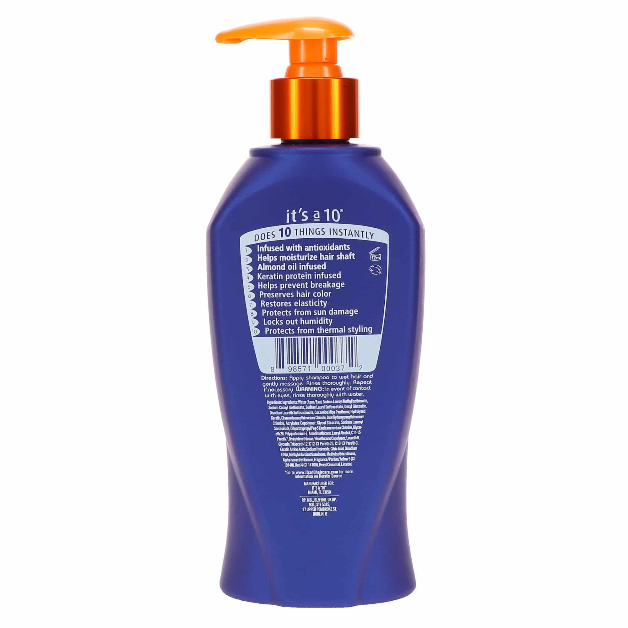 It's a 10 Miracle Shampoo Plus Keratin lather demonstrates gentle detangling during routine.