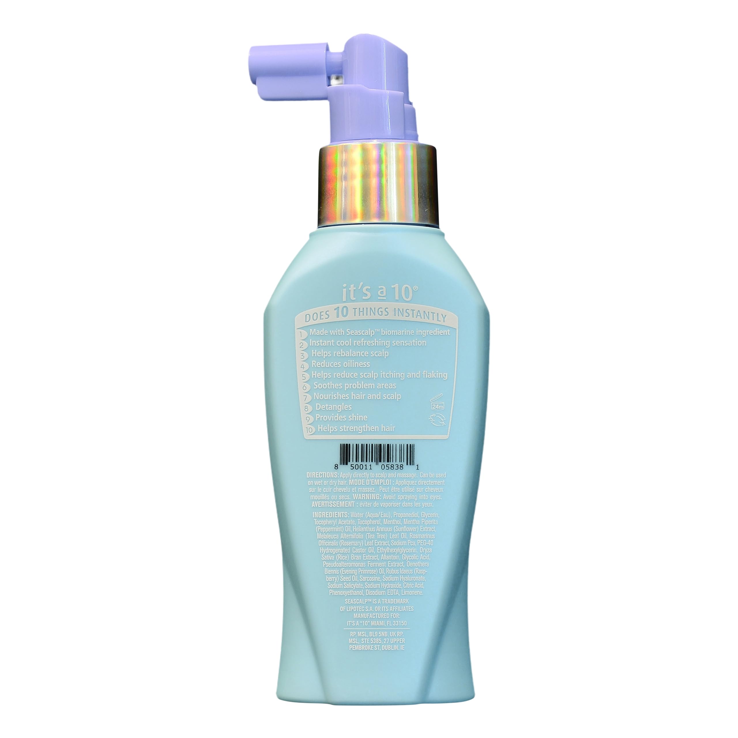 It's a 10 Scalp Restore mist application delivering fast calming coverage.