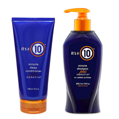 It's a 10 Shampoo and Deep Conditioner duo bottles with keratin for hair repair and shine.